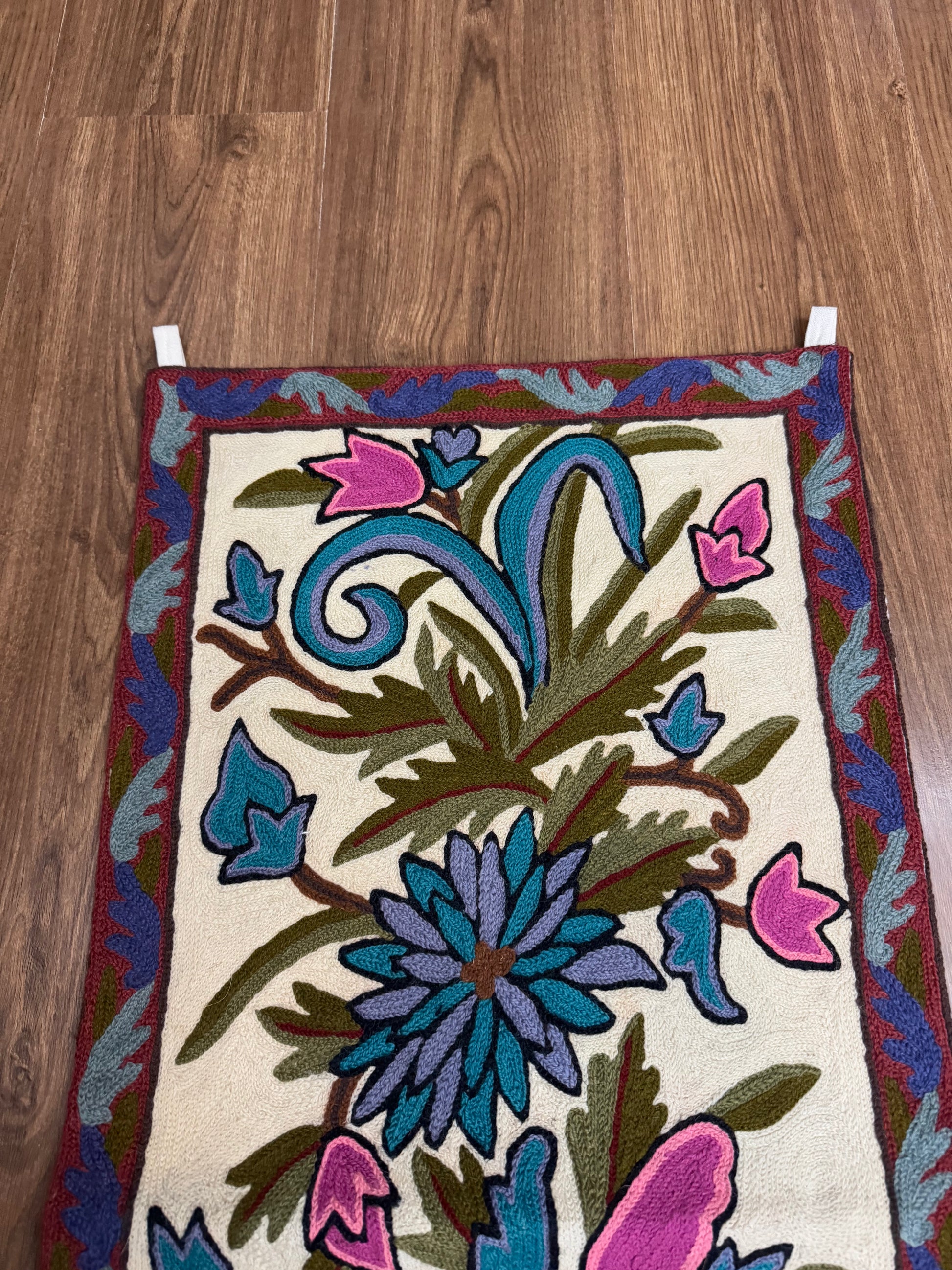 Flora Design Handmade Chainstitch Runner/Wall Hanging - Shopping in Kashmir