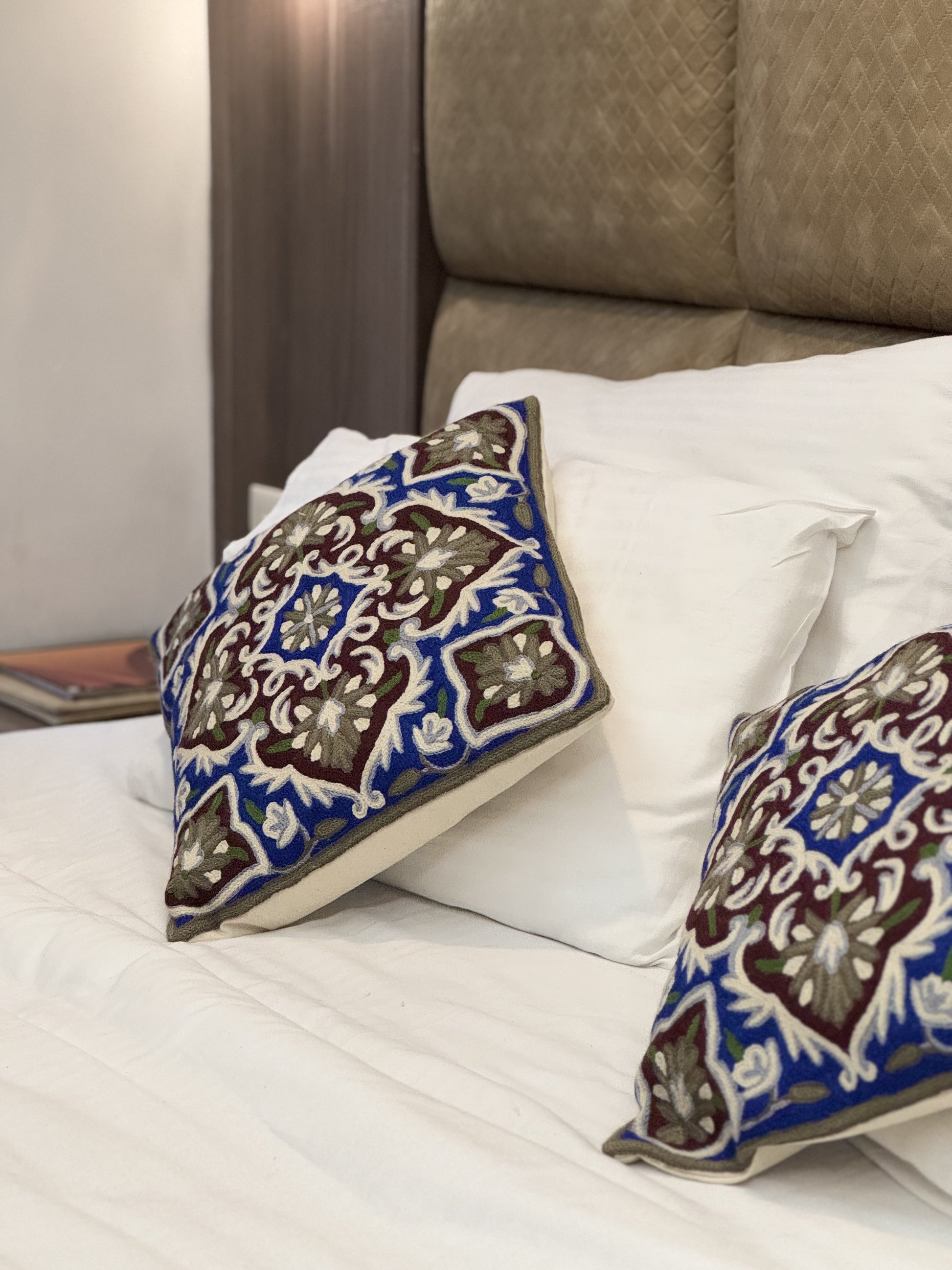 Poshdaar Design Handmade Chainstitch Cushion Cover (Set of Two) - Shopping in Kashmir