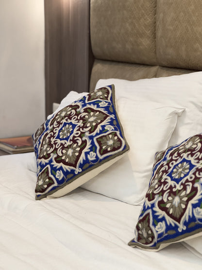 Poshdaar Design Handmade Chainstitch Cushion Cover (Set of Two) - Shopping in Kashmir