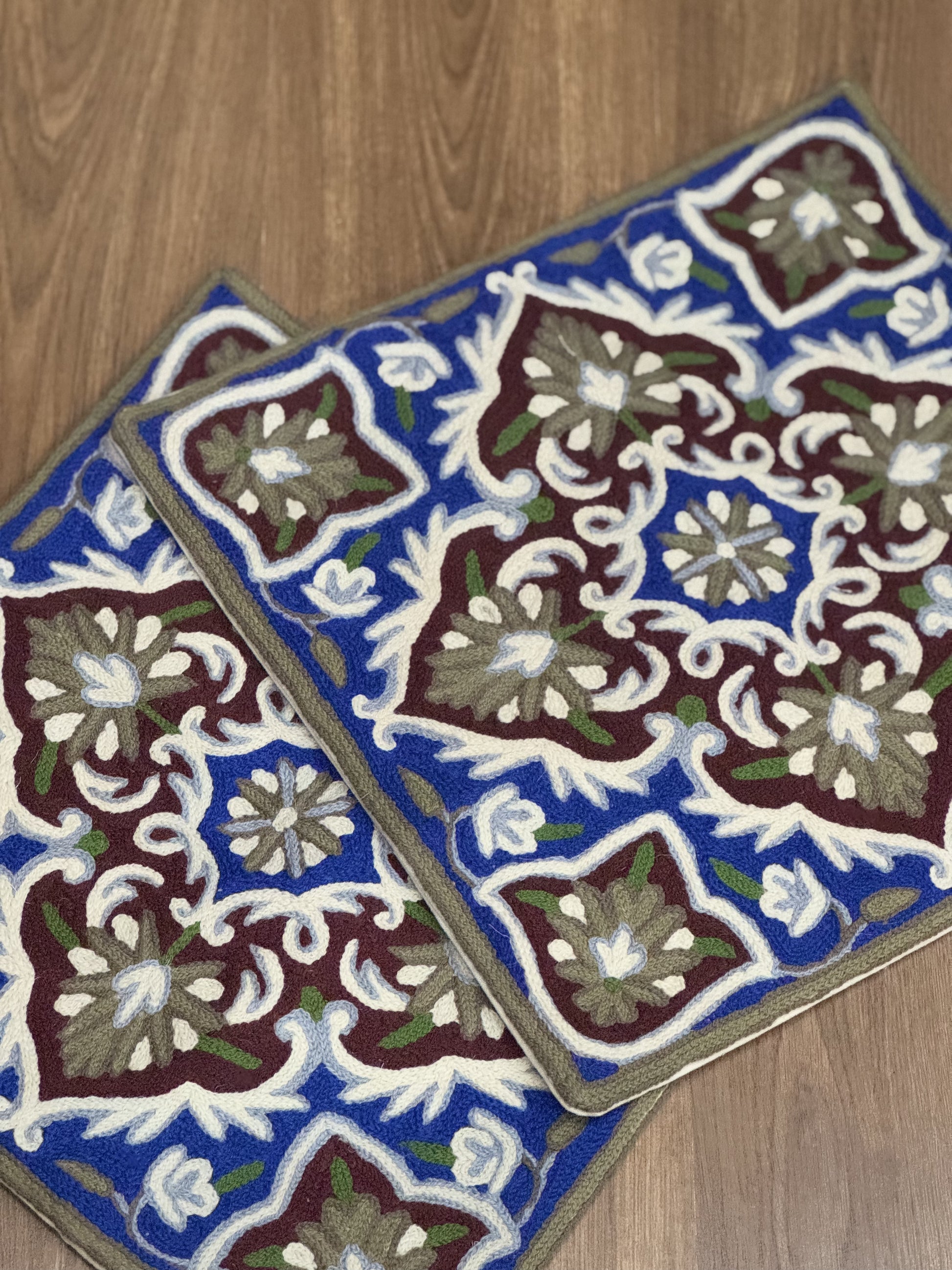 Poshdaar Design Handmade Chainstitch Cushion Cover (Set of Two) - Shopping in Kashmir