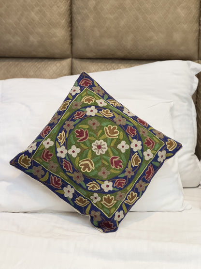 Lovely Poshkaar Design Handmade Chainstitch Cushion Cover (Set of Two) - Shopping in Kashmir