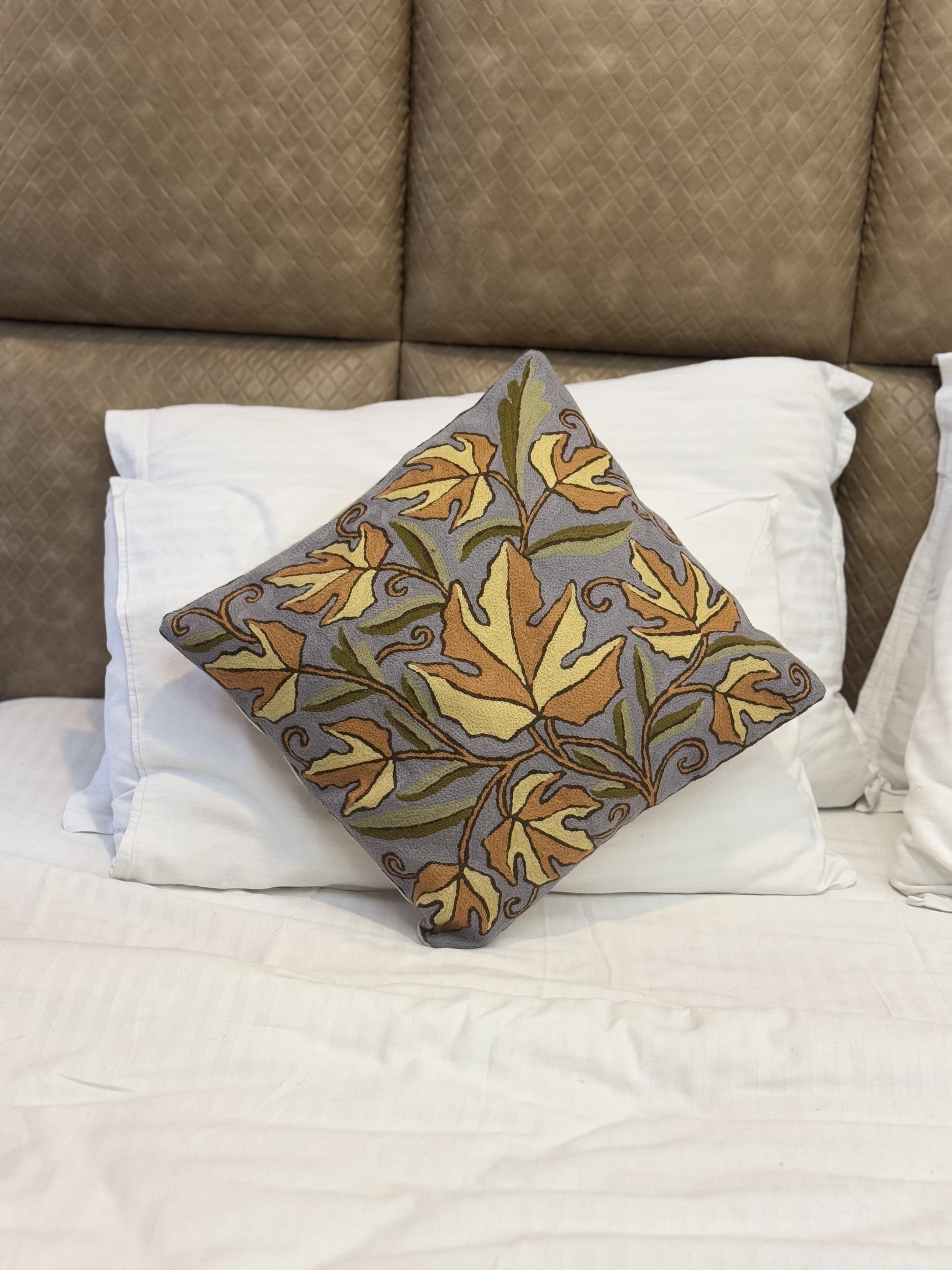 Chinar Crafted Handmade Chainstitch Cushion Cover (Set of Two) - Shopping in Kashmir