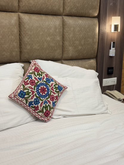 Poshkaar Design Crewel Embroidered Cushion Cover (Set of Two) - Shopping in Kashmir