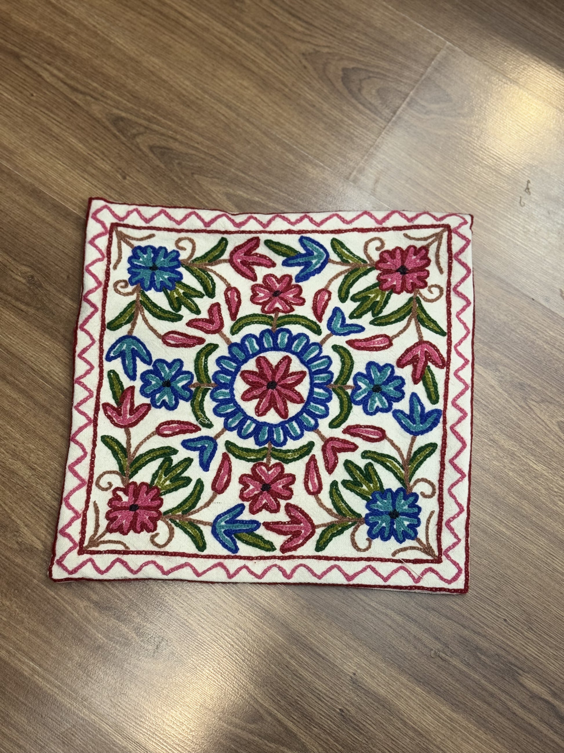 Poshkaar Design Crewel Embroidered Cushion Cover (Set of Two) - Shopping in Kashmir