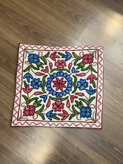 Poshkaar Design Crewel Embroidered Cushion Cover (Set of Two) - Shopping in Kashmir