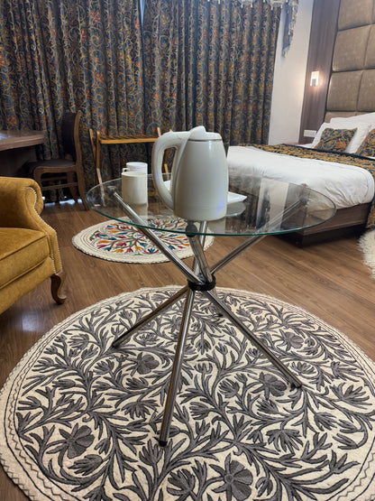 Tree Design Round Woolen Namda - Shopping in Kashmir