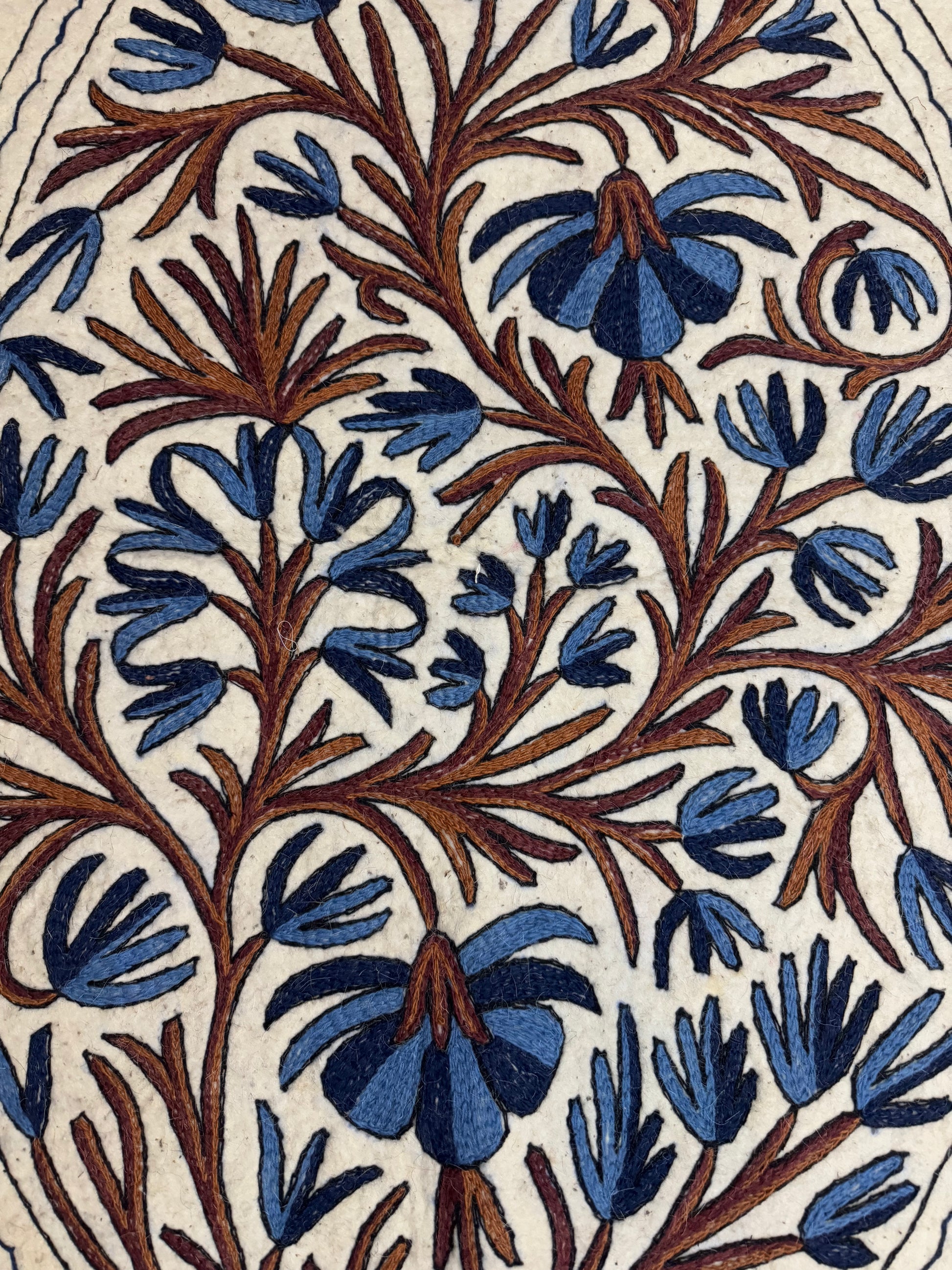 Tree Design Oval Woolen Namda - Shopping in Kashmir