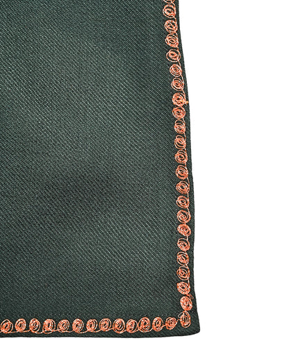 Grey Cashmilon Wool Zari Embroidered Kashmiri Pheran - Pehnava