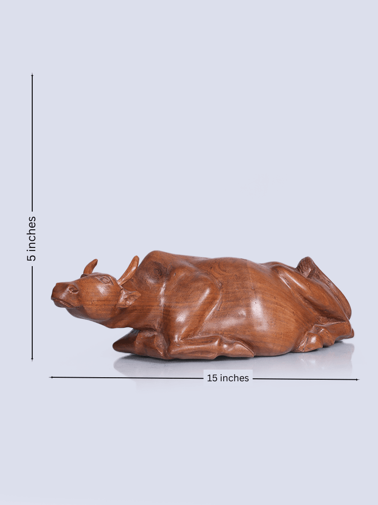 Cow Designed Walnut Wood Shelf Decor - Shopping in Kashmir