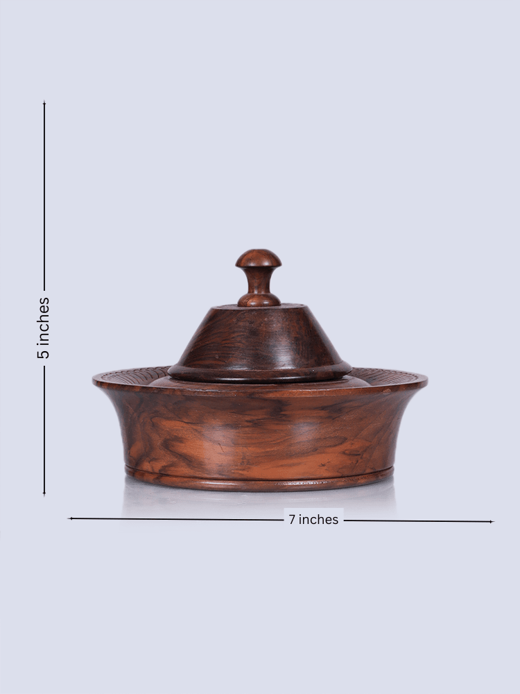 Single Box Walnut Wood Dry Fruit Bowl - Shopping in Kashmir