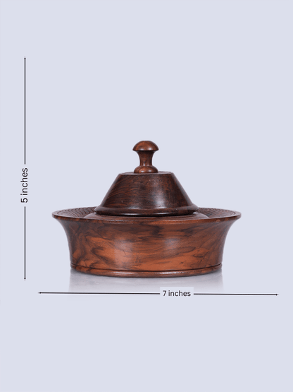Single Box Walnut Wood Dry Fruit Bowl - Shopping in Kashmir
