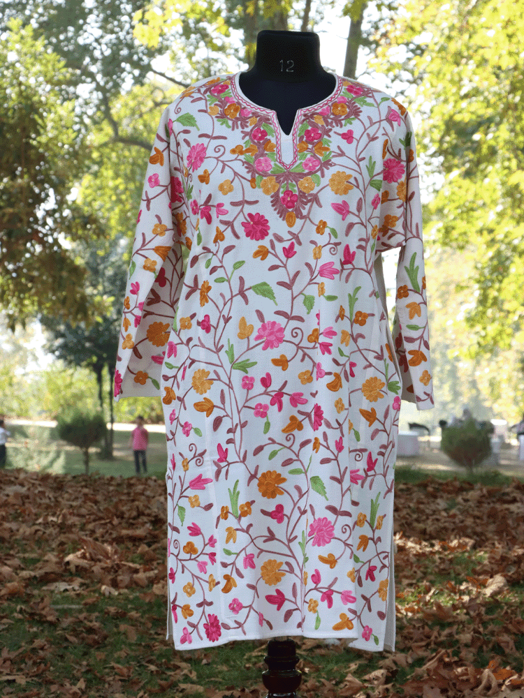 Noor-e-Posh: jaali Poshkaar Aari Embriodery Pheran - Shopping in Kashmir